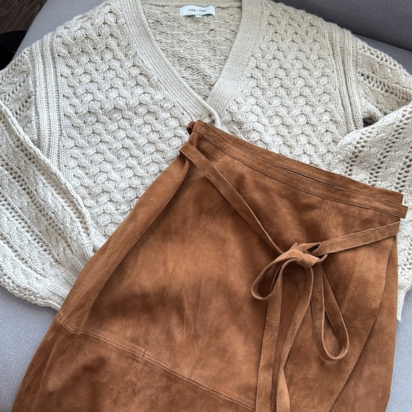 Free People Tan Suede Midi Skirt - Picture 3 of 13
